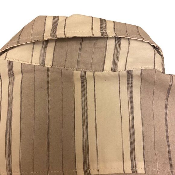 Across The Pond Gray and White‎ Striped Button Down Shirt Size L - Picture 9 of 13
